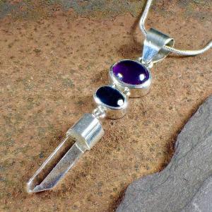 [DEMO PRODUCT] Handmade Sapphire Amethyst Quartz Pendant